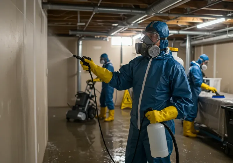 Basement Sanitization and Antimicrobial Treatment process in Addison County, VT