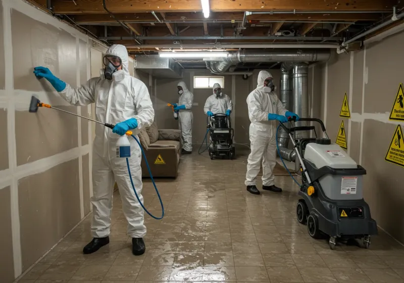 Basement Moisture Removal and Structural Drying process in Addison County, VT